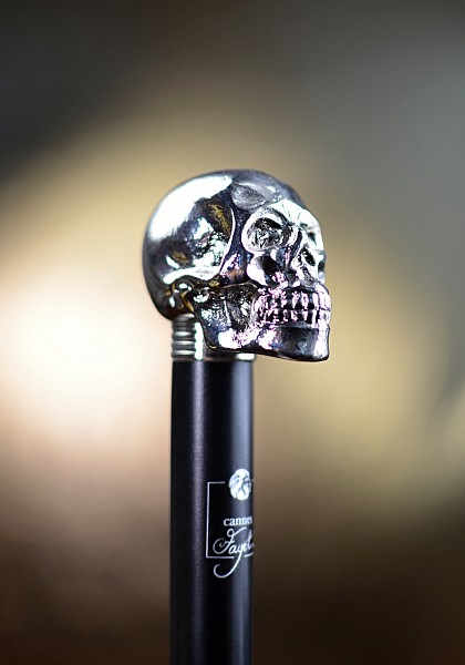 Vycházková hůl Fayet Lebka imitace stříbra