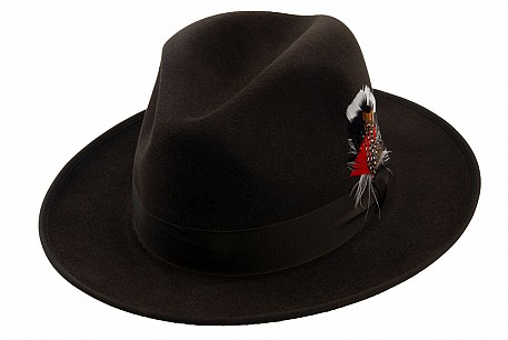 Luxusní plstěný klobouk Tonak tmavě hnědý (sleva-vada)