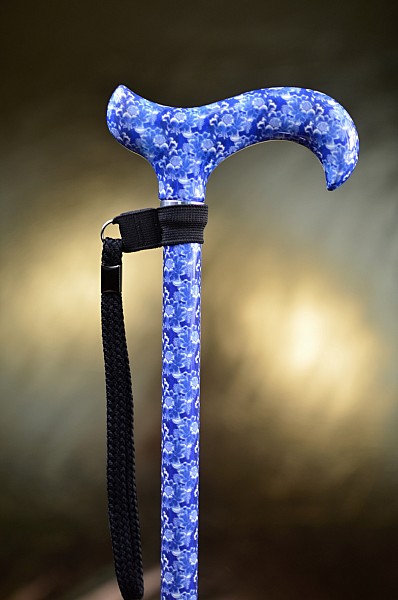 Vycházková hůl s nastavitelnou délkou Blue flowers