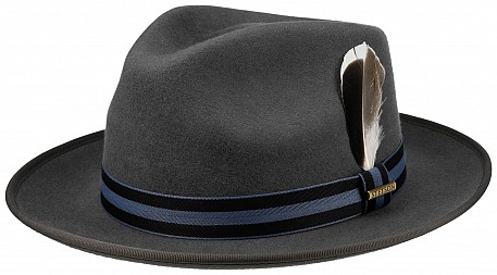 Klobouk Stetson Woolfelt šedý s modrou stuhou 
