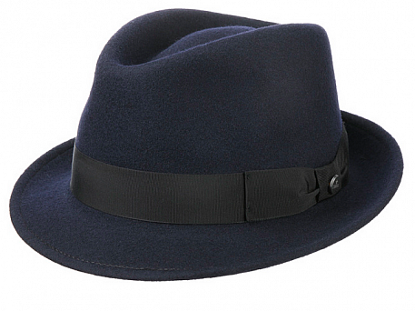 Klobouk Trilby Woolfelt Lierys tmavě modrý