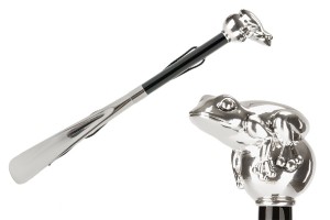 Luxury silver shoe horn Frog Pasotti 