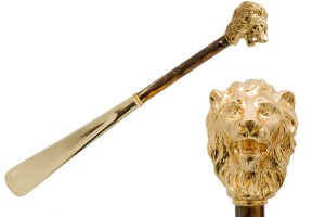 Luxurious golden shoe horn how Lion