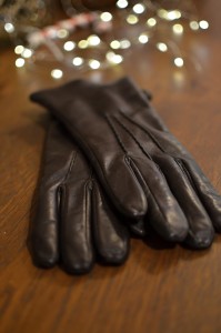 Women's leather gloves brown