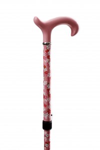 Walking cane with adjustable length Pink Flower