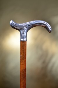 Walking stick Gastrock Silber Jugendstill brown