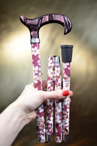 Walking stick folding Fayet Fleurs (86-96 cm)