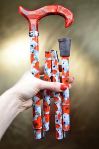 Walking cane Fayet foldable Coquelicot (86-96 cm)
