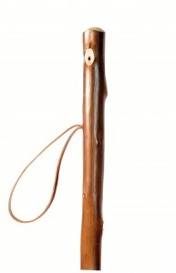 Walking cane wooden for nature flamed + compass