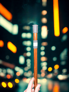Reflective rubber for cane