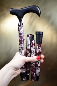 Walking cane foldable Flora Bordeaux (78-88 cm)