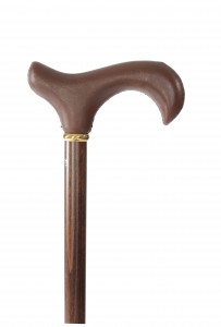 Walking cane Fayet brown leather handle