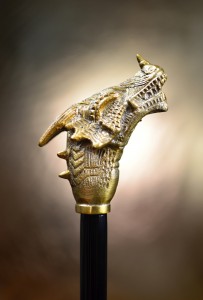 Walking cane luxurious Dragon Gold