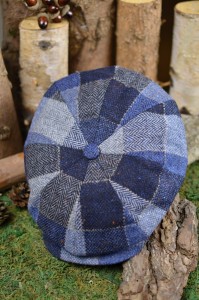 Panel Cap Virgin Wool Check Lierys blue