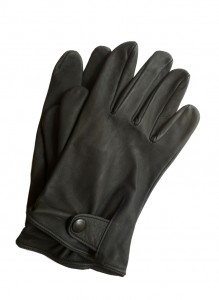 Men outdoor leather gloves black