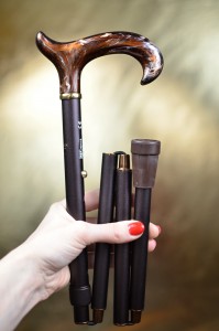 Walking cane foldable Deluxe Perlmutt (77-87 cm)