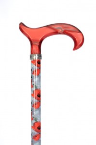 Walking cane Fayet adjustable Coquelicot