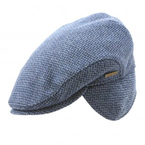Men cap with ear flaps blue