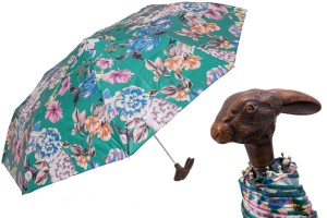 Umbrella foldable luxurious Pasotti Rabbit and Flowers