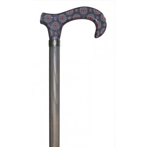 Walking cane grey with flowers