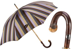 Umbrella luxurious Pasotti Striped Chestnut