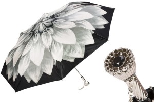 Umbrella luxurious foldable Pasotti Silver Dahlia