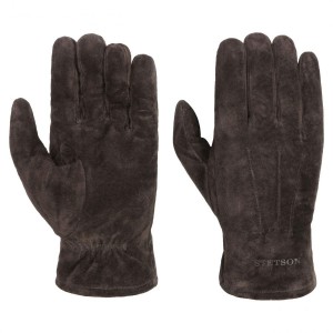 Winter leather glove Stetson dark brown 