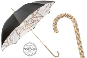 Luxurious umbrella Pasotti black Swarovski