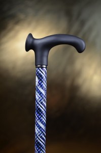 Walking cane ergonomical Gastrock blue checked