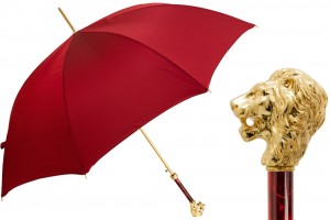 Umbrella Luxurious Pasotti Gold Lion Red