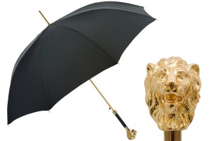 Umbrella Luxurious Pasotti Gold Lion Black