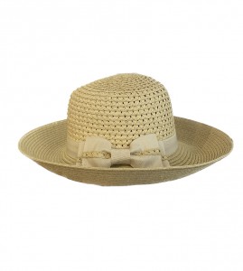 Summer woman straw hat with bow