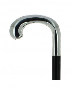 Walking stick silver (Ag 925) Fayet courbe lisse