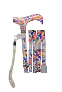 Walking cane foldable Butterfly (82-89 cm)