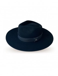 Hat Austin Black Wool Felt Fedora by Raceu