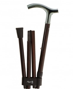 Walking cane foldable Fayet Derby silver plated (89-99 cm)
