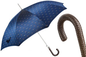 Umbrella luxurious Pasotti with braided leather handle