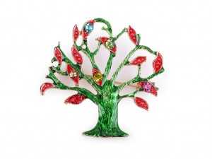 Brooche with cut stones Tree of life