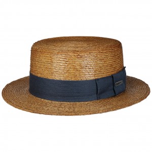 Revenco Boater Palm Straw Hat Stetson 