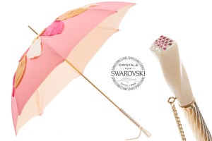 Luxury Umbrella Pasotti Beatiful Pink With Leaves 