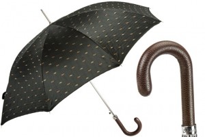 Luxury umbrella Pasotti black witch leather handle 