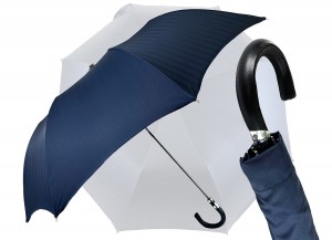 Folding Umbrella il Marchesato Blue Navy Jacquard 