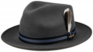Stetson Woolfelt hat gray with blue ribbon