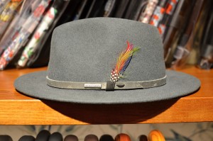 Stetson Woolfelt hat, gray, with leatherette ribbon