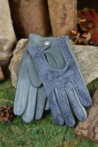 Women's leather gloves with imitation scales