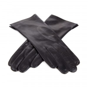Leather gloves with cashmere
