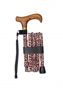 Walking cane foldable Leopard (85-93 cm)