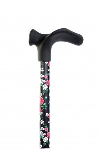 Walking cane ergonomical Fayet flowers