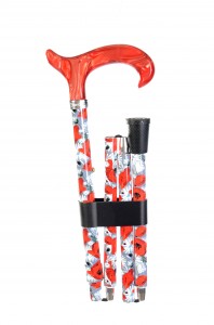 Walking cane Fayet foldable Coquelicot (86-96 cm)