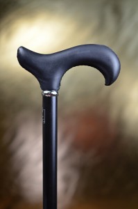Walking stick Fayet black leather